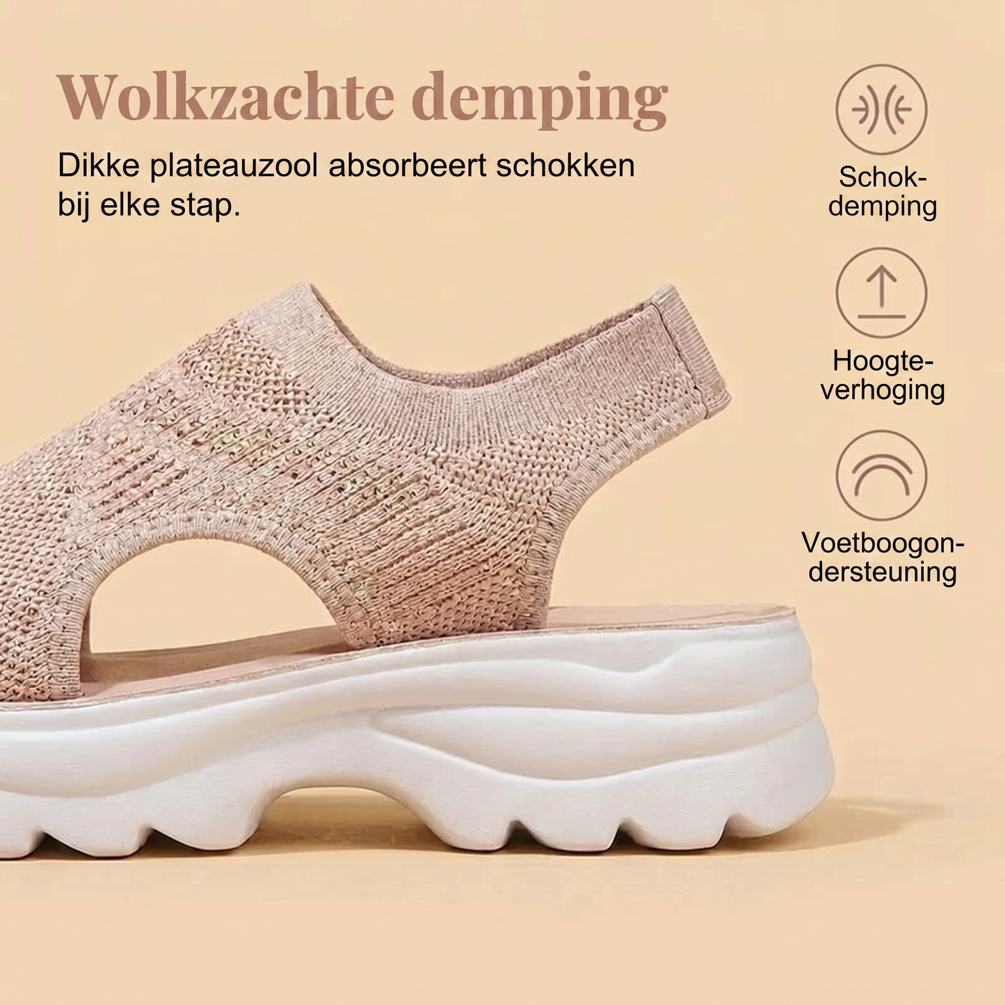 Ademend mesh plateau-sandaal voor dames