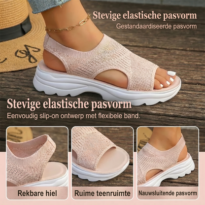 Ademend mesh plateau-sandaal voor dames