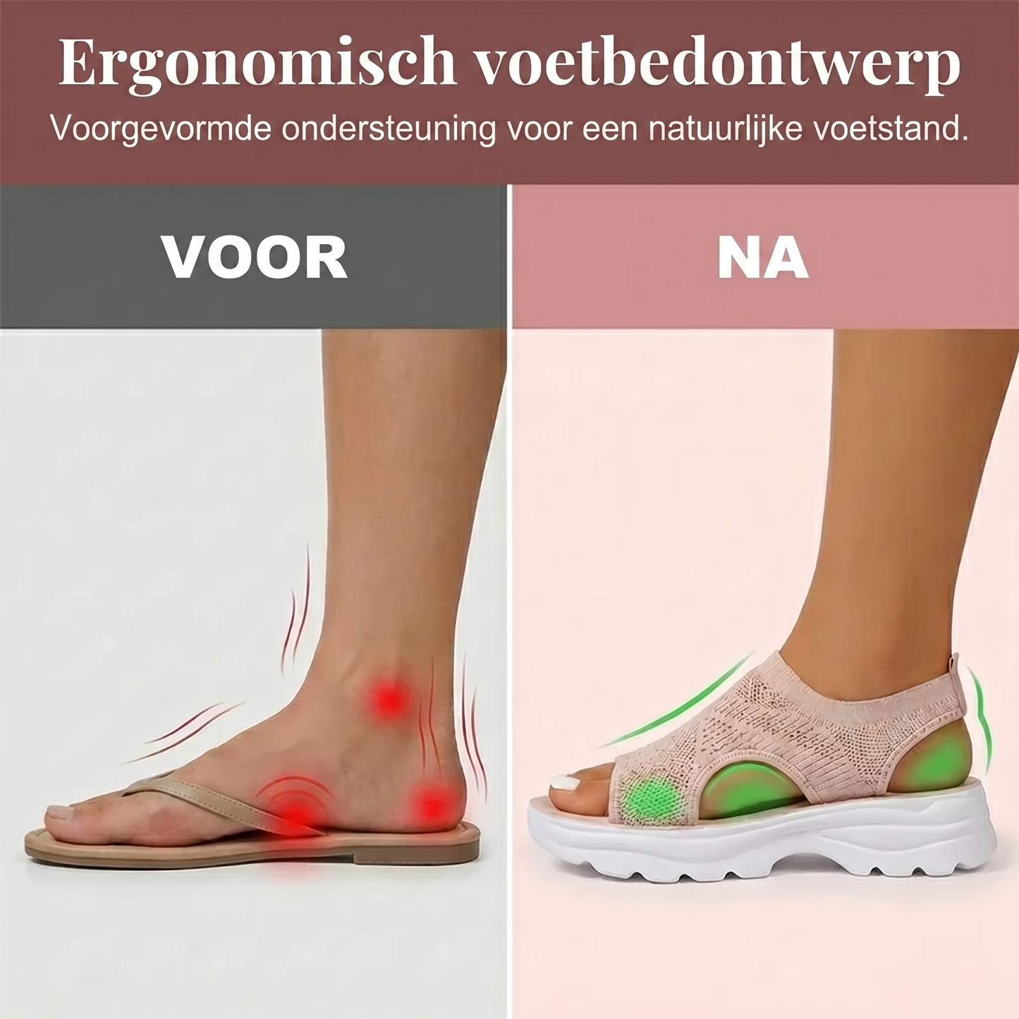 Ademend mesh plateau-sandaal voor dames