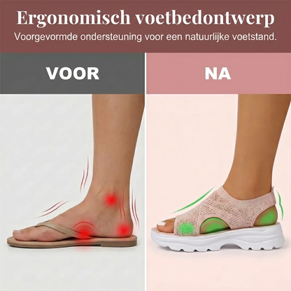 Ademend mesh plateau-sandaal voor dames