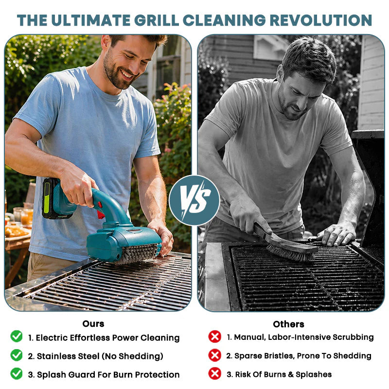 🔥 LAATSTE DAG SALE — SLECHTS €74.49! 🔥Draadloze oplaadbare elektrische grillborstel
